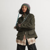 Unisex Jacket Vintage Multi-Pocket Workwear Jacket Top Baggy Coat